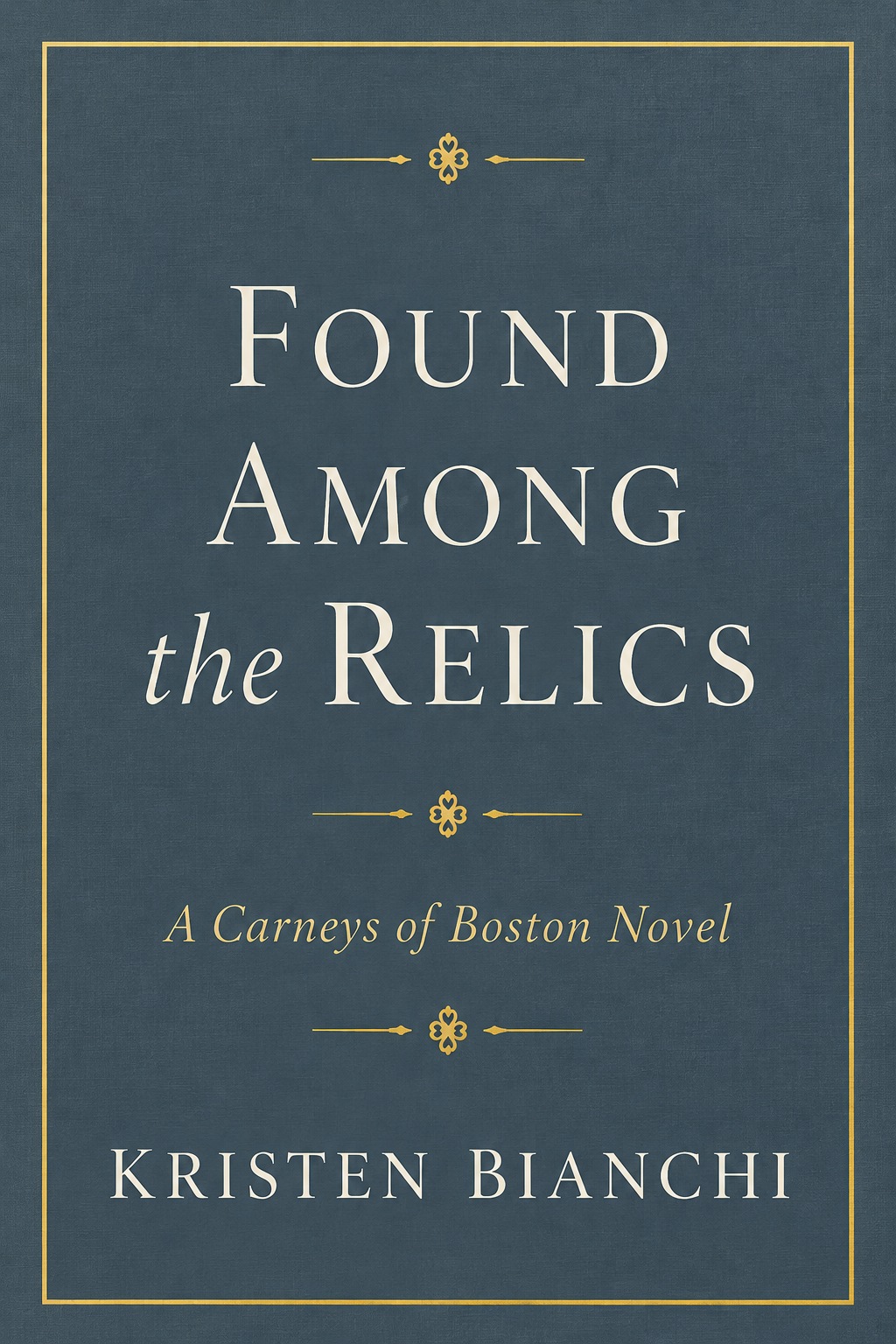Found Among the Relics by Kristen Bianchi, contemporary romance novel cover featuring an antique heart-shaped locket